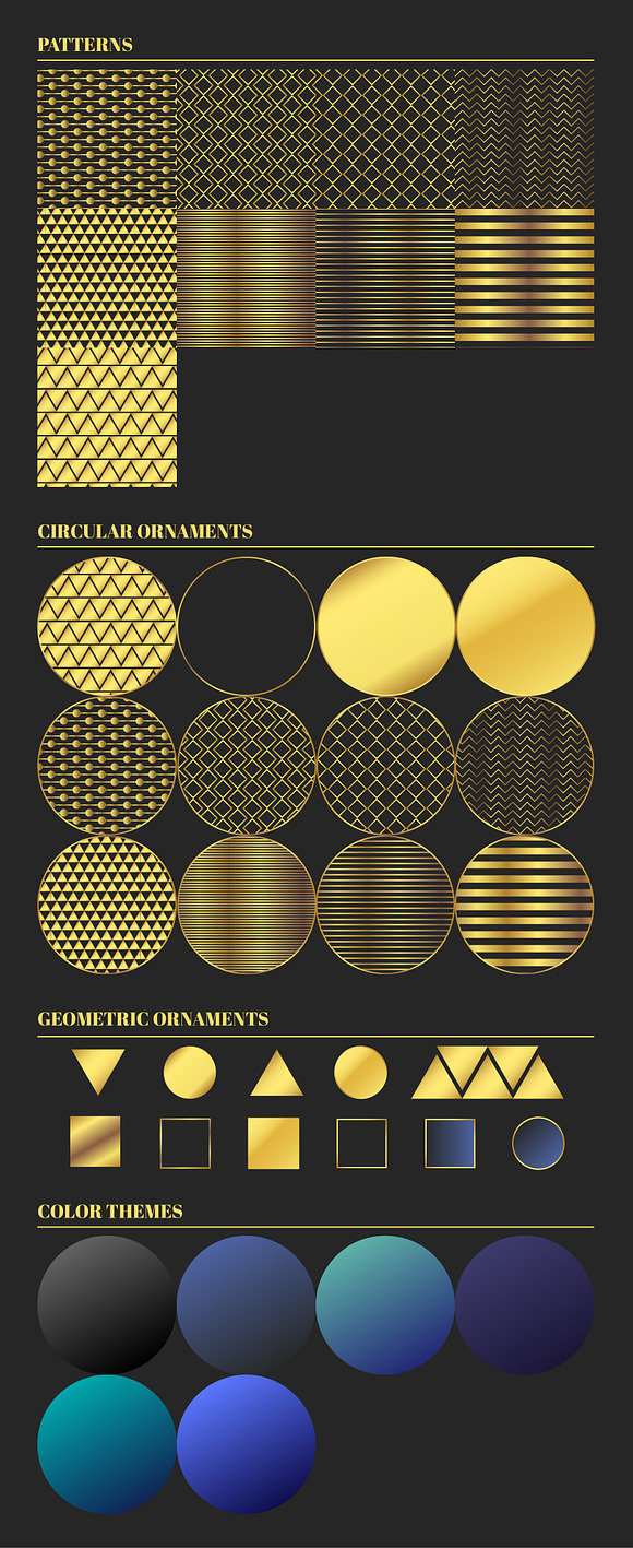 Elegant Geometric Elements Set in Textures - product preview 1