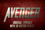 Avenger label typeface