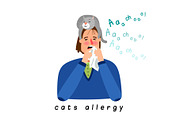 Cat allergy woman