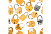 Padlock vector lock for safety and
