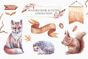 Watercolor autumn set