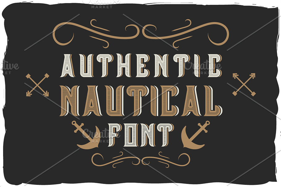 Nautical font + bonus label in Display Fonts - product preview 8