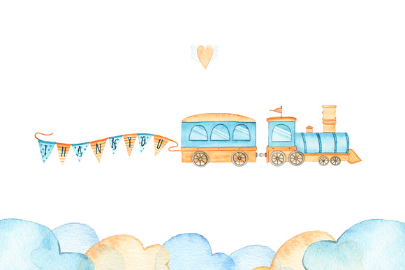 Boy's Toys - watercolor collection in Illustrations - product preview 3