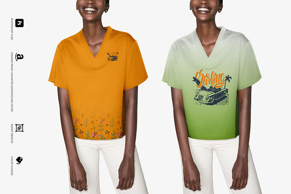 Africa Women V-Neck T-Shirt Mock-Up in Product Mockups - product preview 1