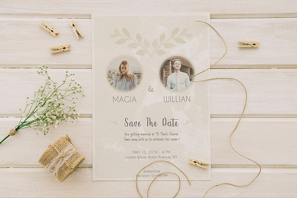 Wedding Card Template in Wedding Templates - product preview 2