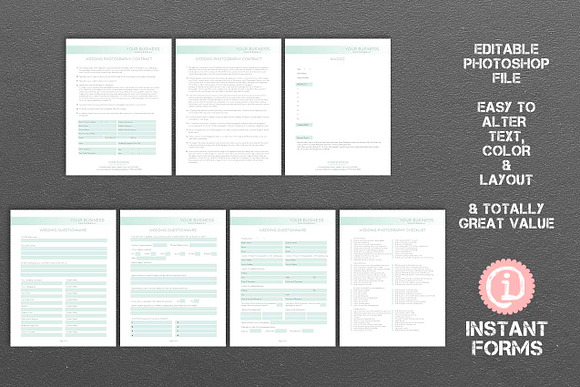 Photography Forms and Contract in Stationery Templates - product preview 2