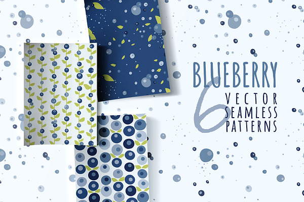Blueberry, 6 seamless patterns