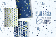 Blueberry, 6 seamless patterns