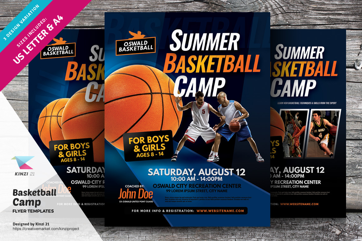 Basketball Camp Flyer Templates  Creative Daddy Within Basketball Camp Brochure Template