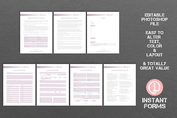 Photography Forms and Contract in Stationery Templates - product preview 2