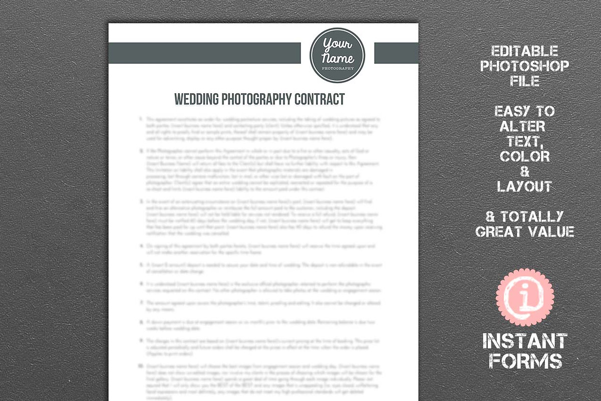Photography Forms and Contracts in Stationery Templates - product preview 8