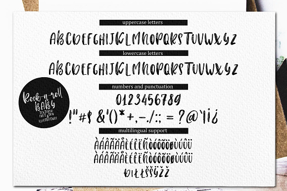 Rock-n-Roll Baby.Font trio+doodles in Script Fonts - product preview 15