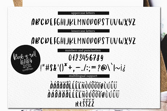 Rock-n-Roll Baby.Font trio+doodles in Script Fonts - product preview 16
