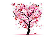Valentine tree, love, leaf from