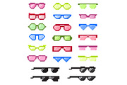 Glasses pixel with eyes vector