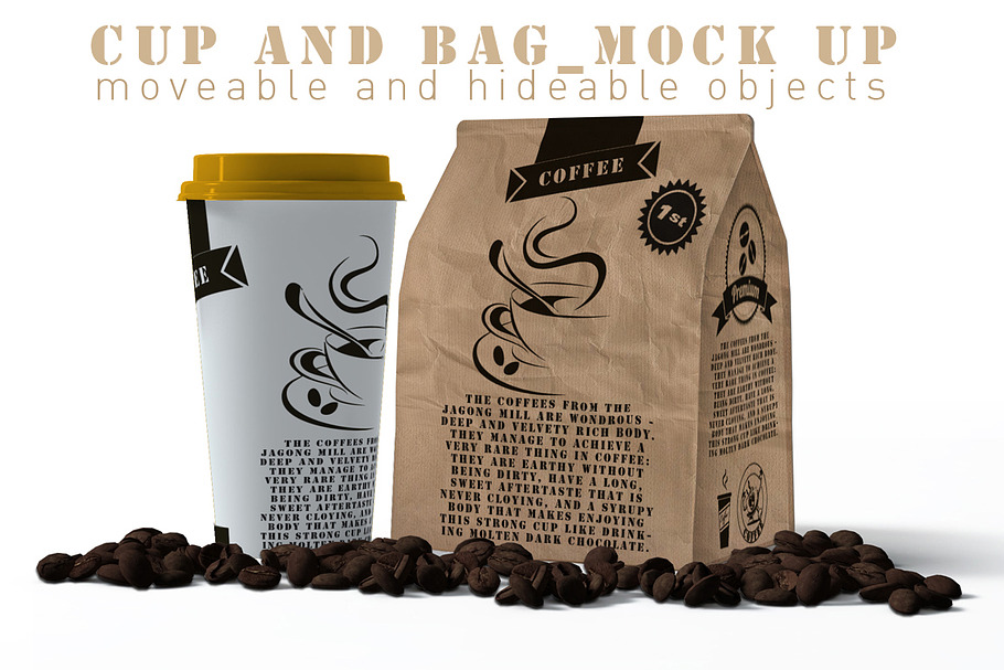 Cup And Paper Bag Mock Up