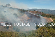 Aerial view Forest fire. Jawa island