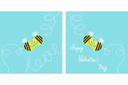 Happy Valentines Day Love card set.