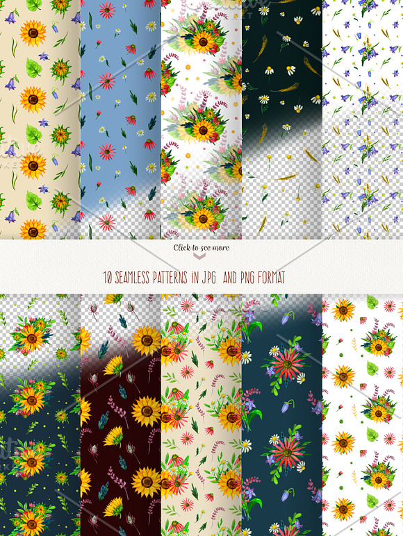 Wildflowers watercolor collection in Illustrations - product preview 2