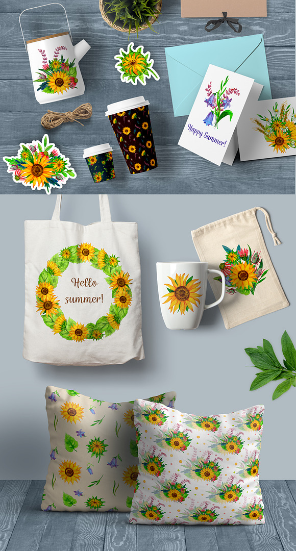 Wildflowers watercolor collection in Illustrations - product preview 5