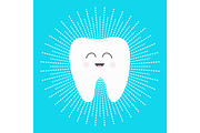 Healthy white tooth icon smiling