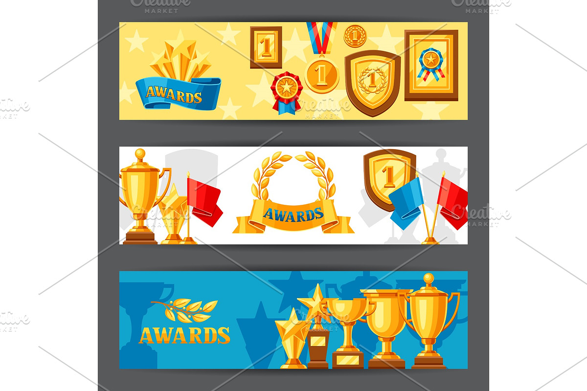 Awards and trophy banners. in Illustrations - product preview 8