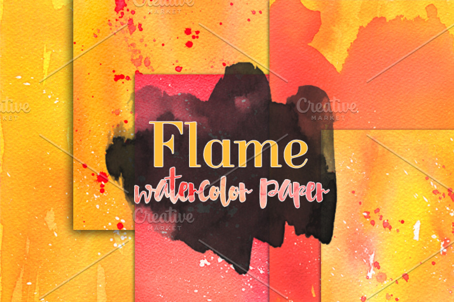 Flame - Watercolor Paper in Textures - product preview 8