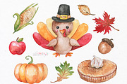 Thanksgiving turkey. Watercolor