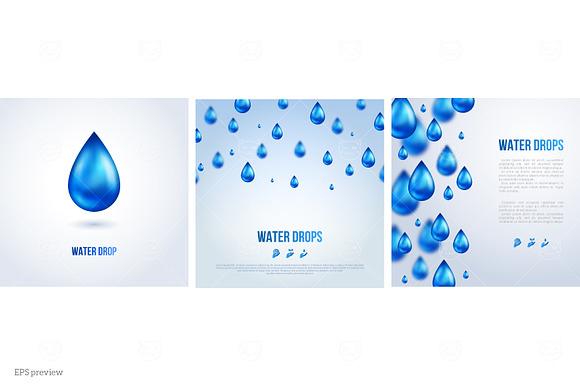 3 Pics with Water Drops in Illustrations - product preview 1