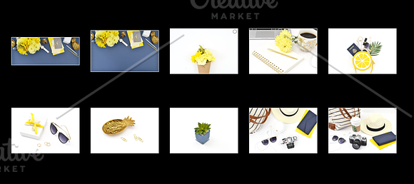 59 Photos, Yellow Blue Floral Bundle in Graphics - product preview 1