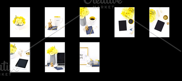 59 Photos, Yellow Blue Floral Bundle in Graphics - product preview 6