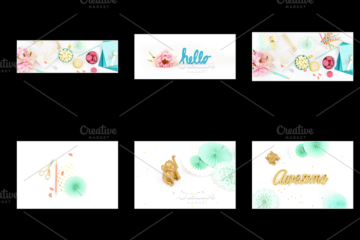 58 Photos - Aqua, Pink Stock Bundle in Graphics - product preview 8