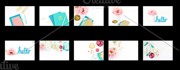 58 Photos - Aqua, Pink Stock Bundle in Graphics - product preview 2