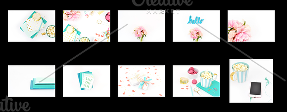 58 Photos - Aqua, Pink Stock Bundle in Graphics - product preview 3