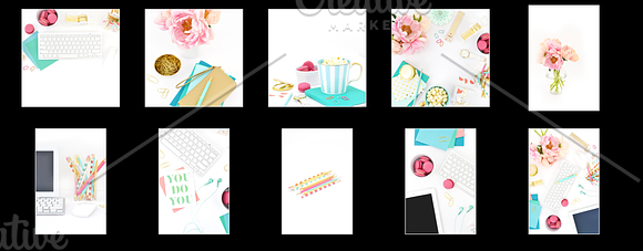 58 Photos - Aqua, Pink Stock Bundle in Graphics - product preview 4