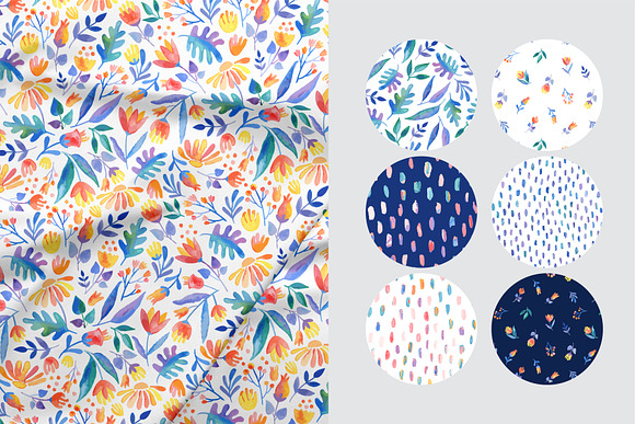 Watercolor Floral Patterns  in Patterns - product preview 3