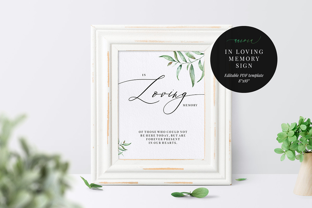 In Loving Memory Sign, Aurora in Wedding Templates - product preview 8