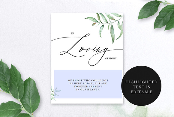 In Loving Memory Sign, Aurora in Wedding Templates - product preview 4