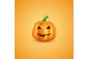 Halloween pumpkin in 3d realistic