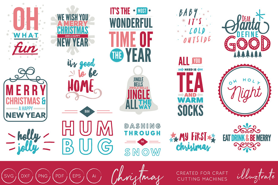 Christmas Typography Bundle in Illustrations - product preview 8