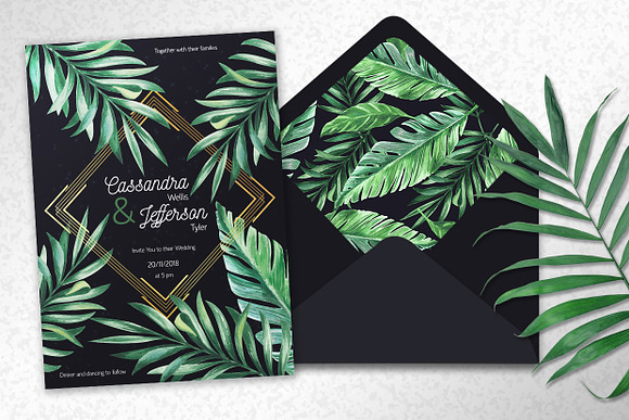 Tropical Midnight Wedding Suite in Wedding Templates - product preview 2