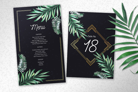 Tropical Midnight Wedding Suite in Wedding Templates - product preview 4