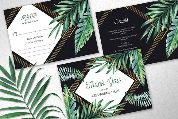 Tropical Midnight Wedding Suite in Wedding Templates - product preview 5