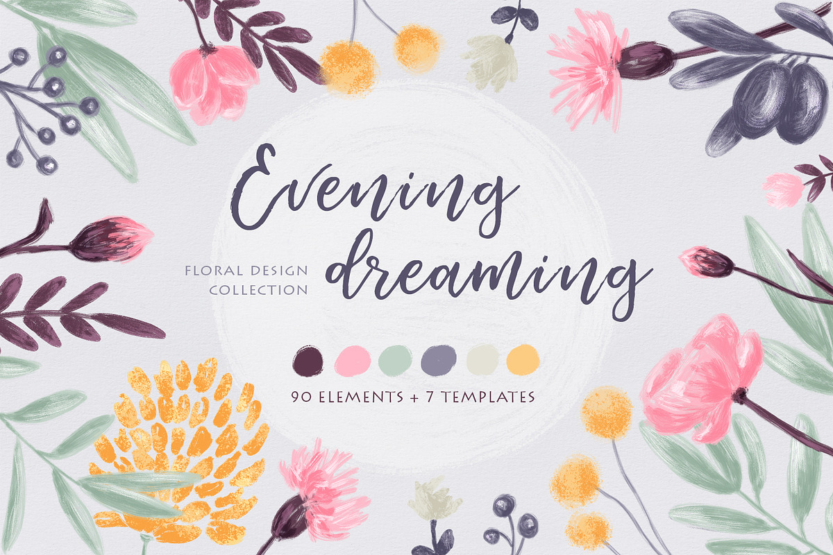 Evening dreaming - floral set in Objects - product preview 8