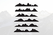 Mountains Silhouette Landscape Set