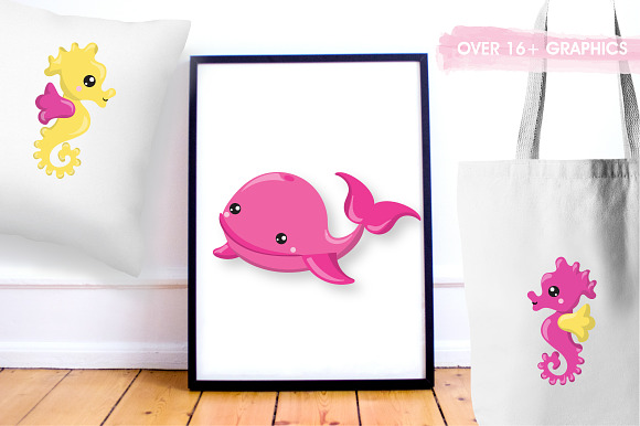 Sea Animals graphic illustration in Illustrations - product preview 1
