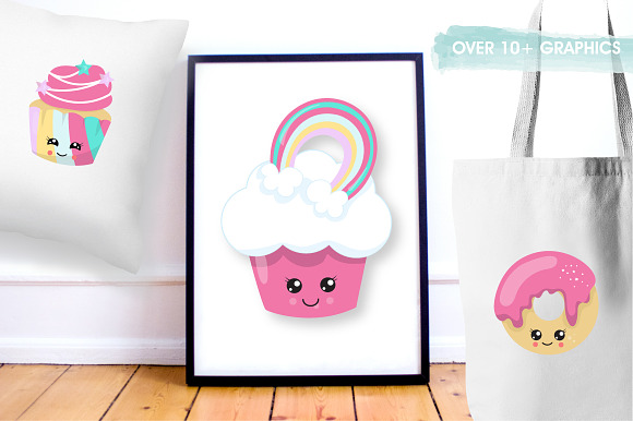 Unicorn cup cakes graphics in Illustrations - product preview 1
