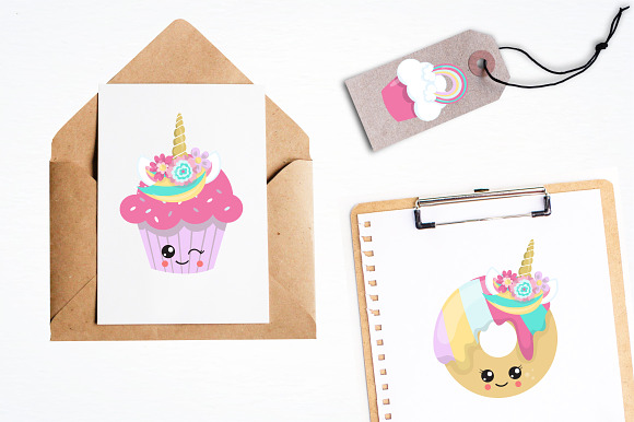 Unicorn cup cakes graphics in Illustrations - product preview 2