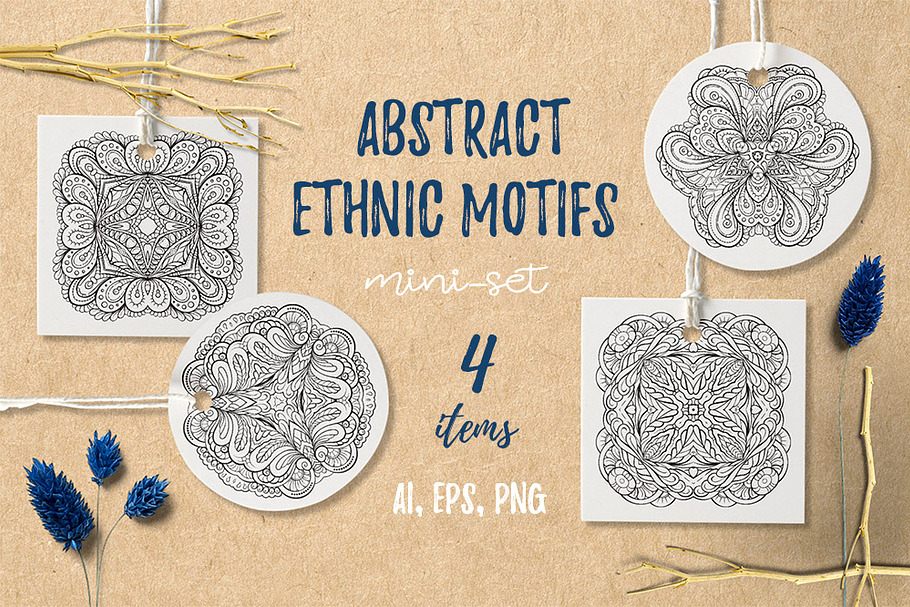 Abstract ethnic motifs mini-set in Illustrations - product preview 8