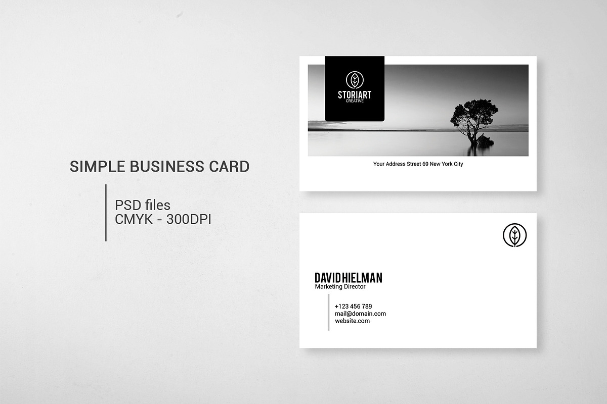Simple business card design template in Business Card Templates - product preview 8